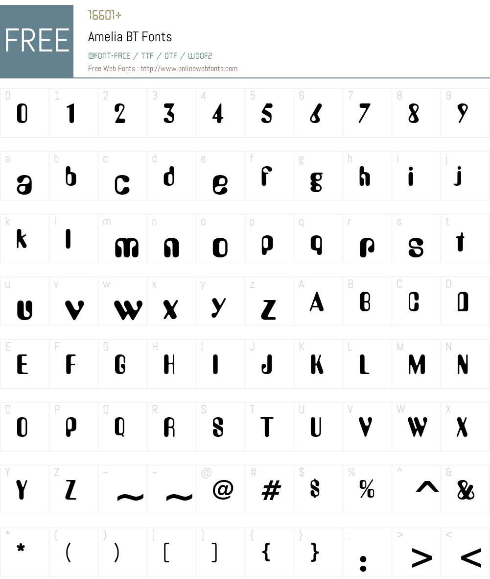 Amelia Font Screenshots