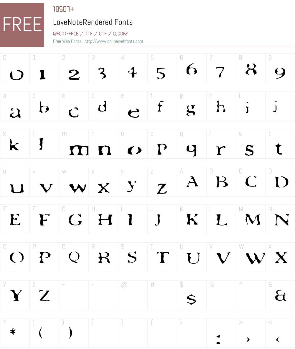 LoveNote Font Screenshots