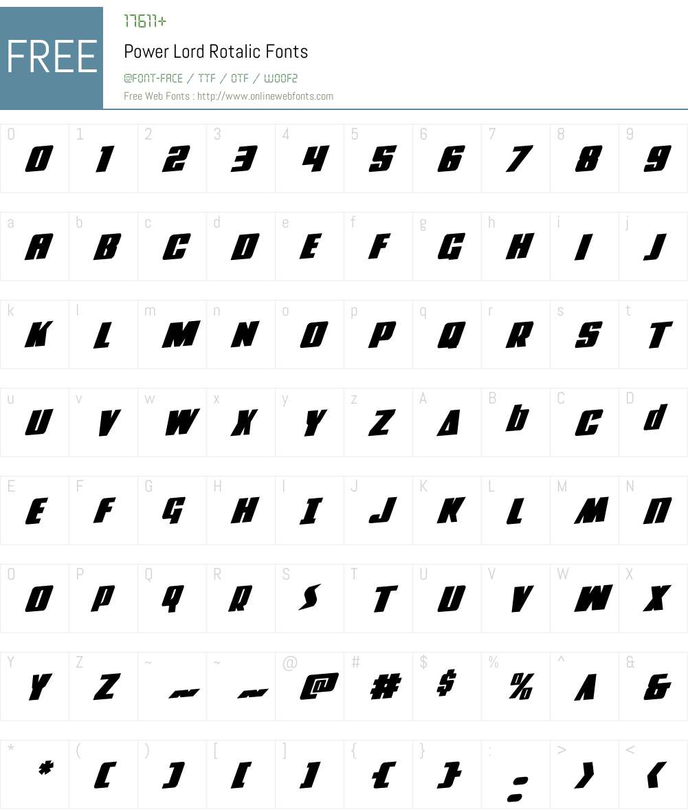 Power Lord Rotalic Font Screenshots