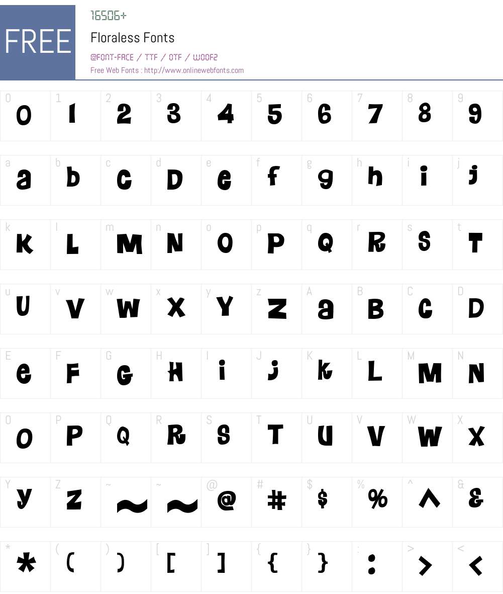 Floraless Font Screenshots