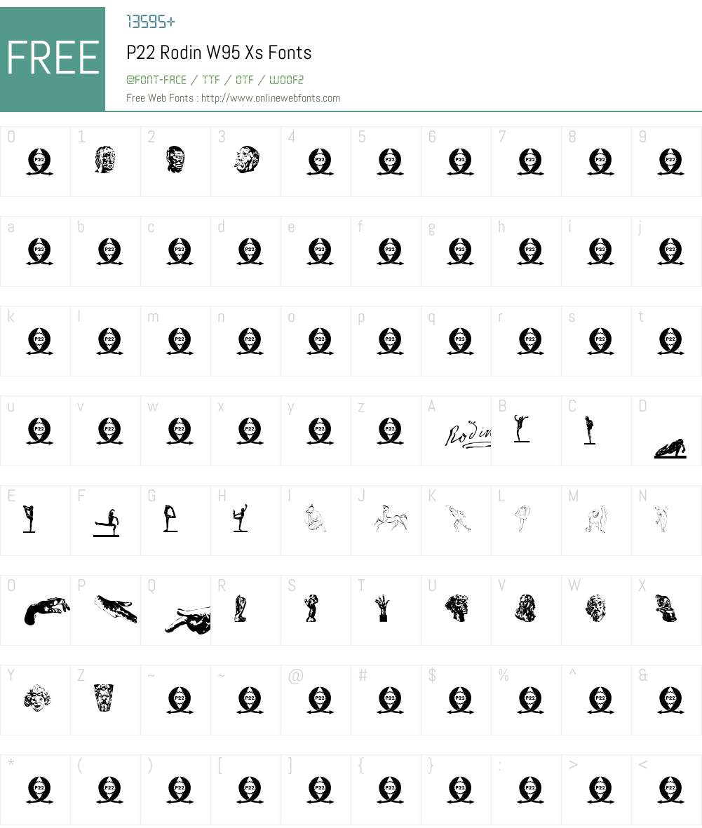 P22RodinW95-Xs Font Screenshots
