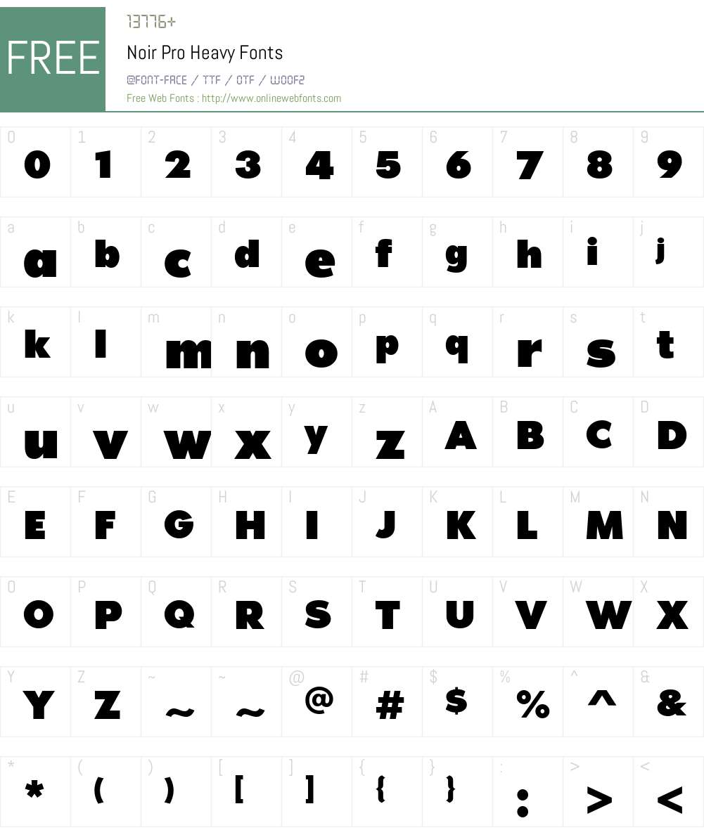 NoirPro-Heavy Font Screenshots