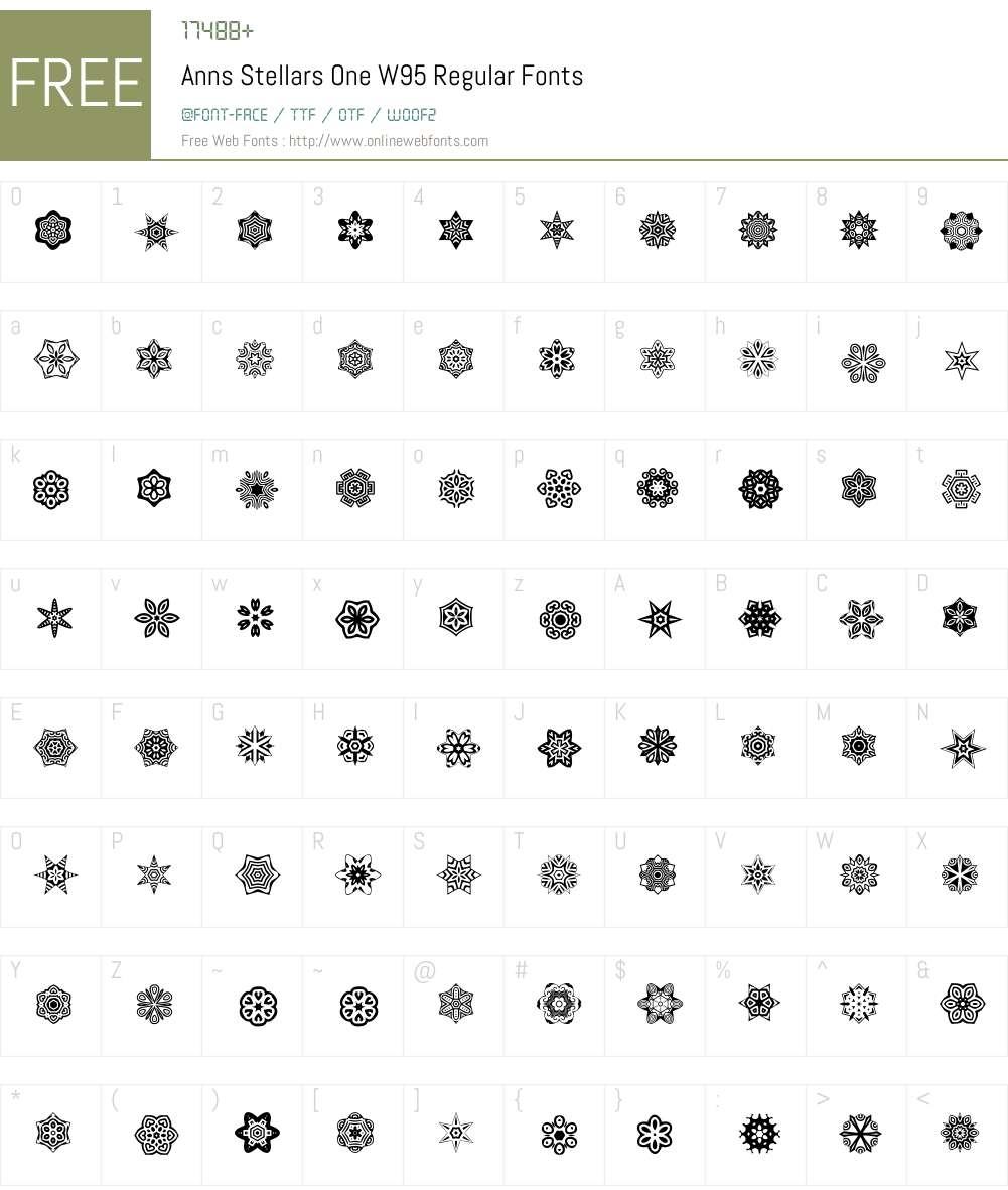 Anns Stellars One Font Screenshots
