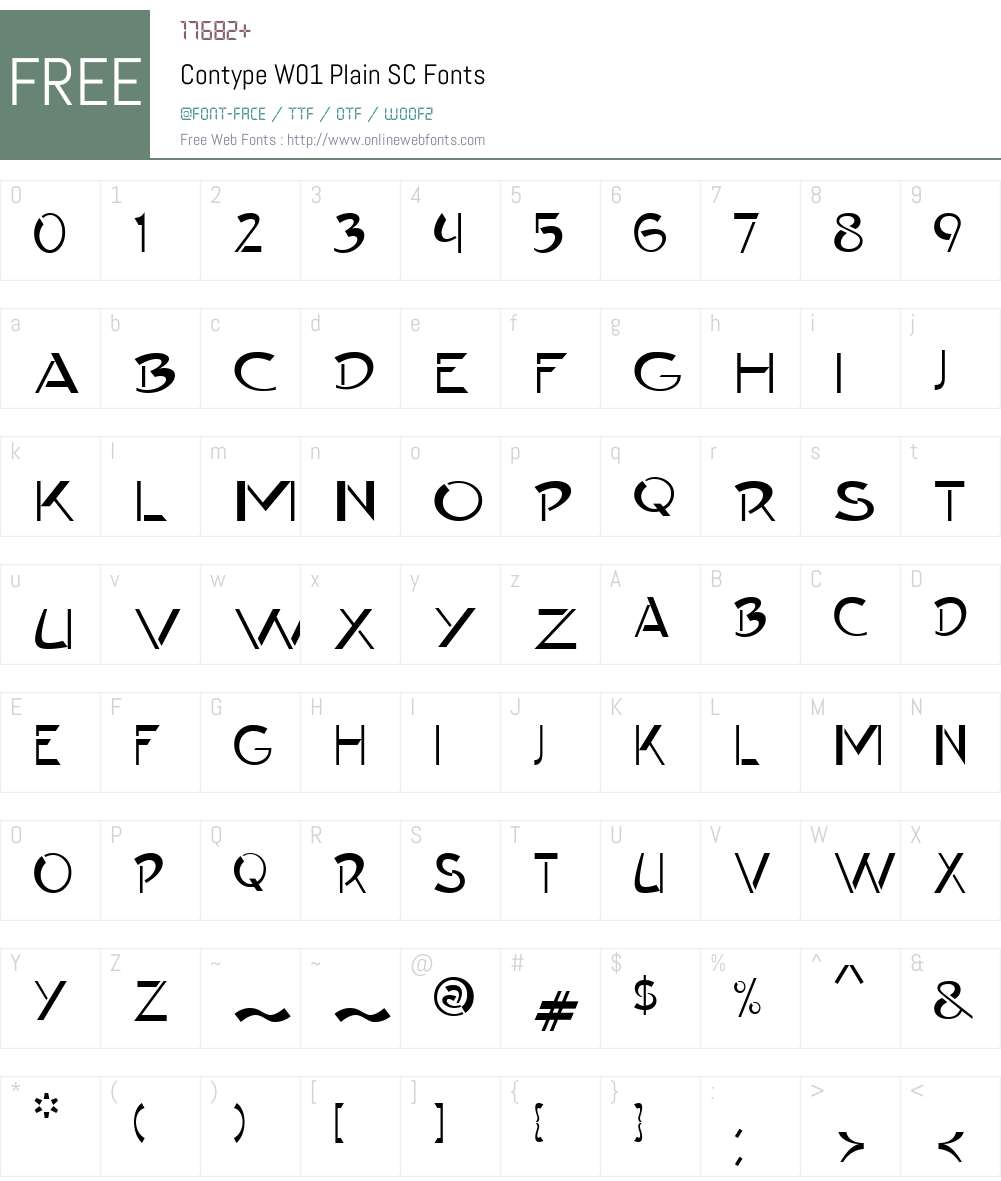 ContypeW01-PlainSC Font Screenshots