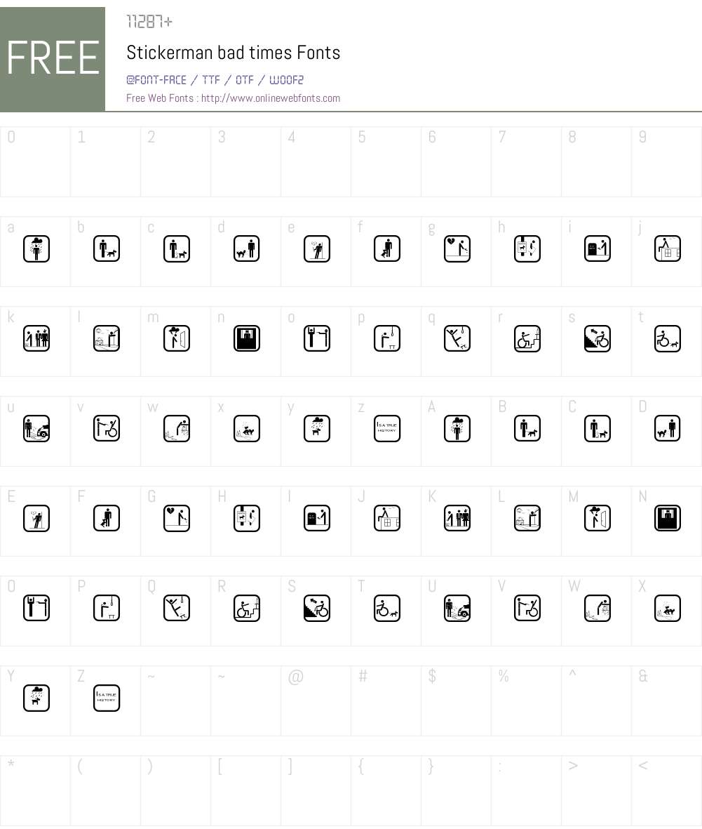 Stickerman bad times Font Screenshots