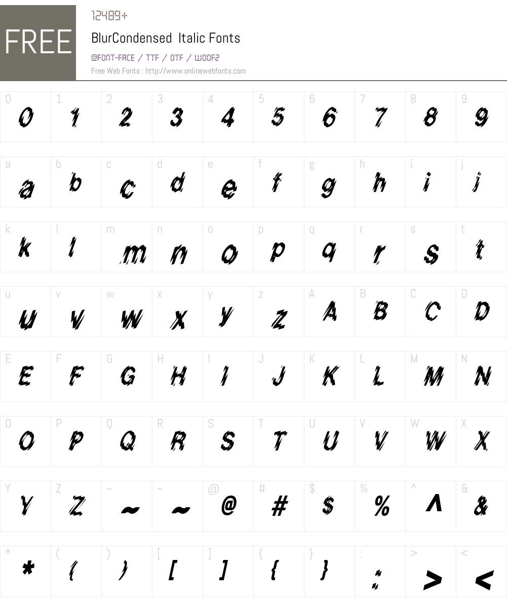 BlurCondensed Font Screenshots