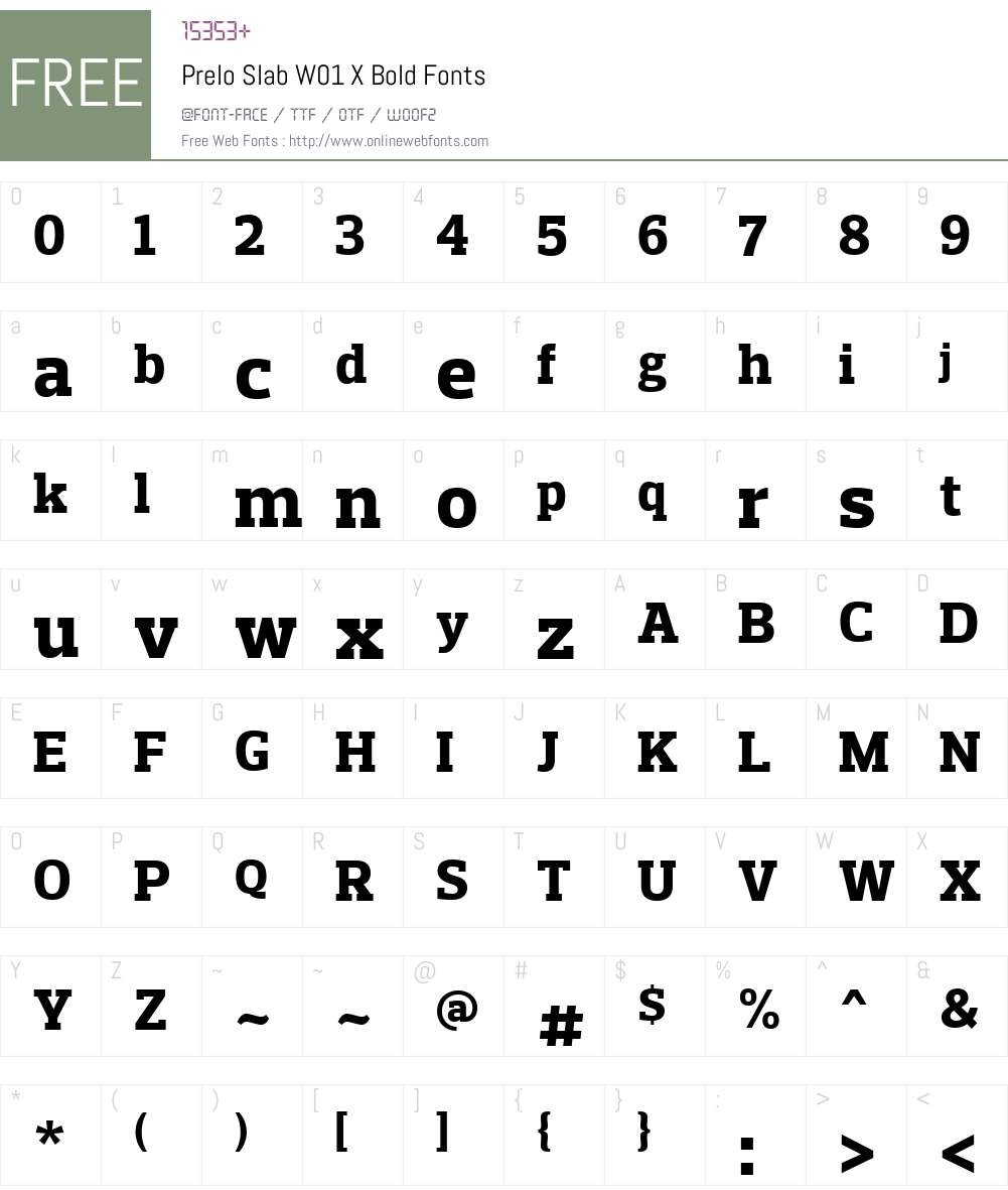 PreloSlabW01-XBold Font Screenshots