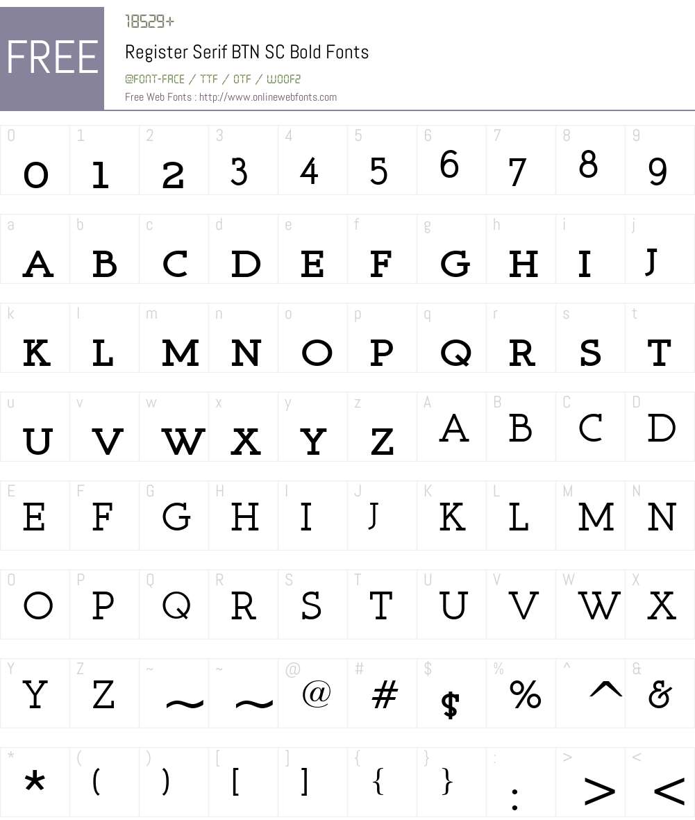 Register Serif BTN SC Font Screenshots