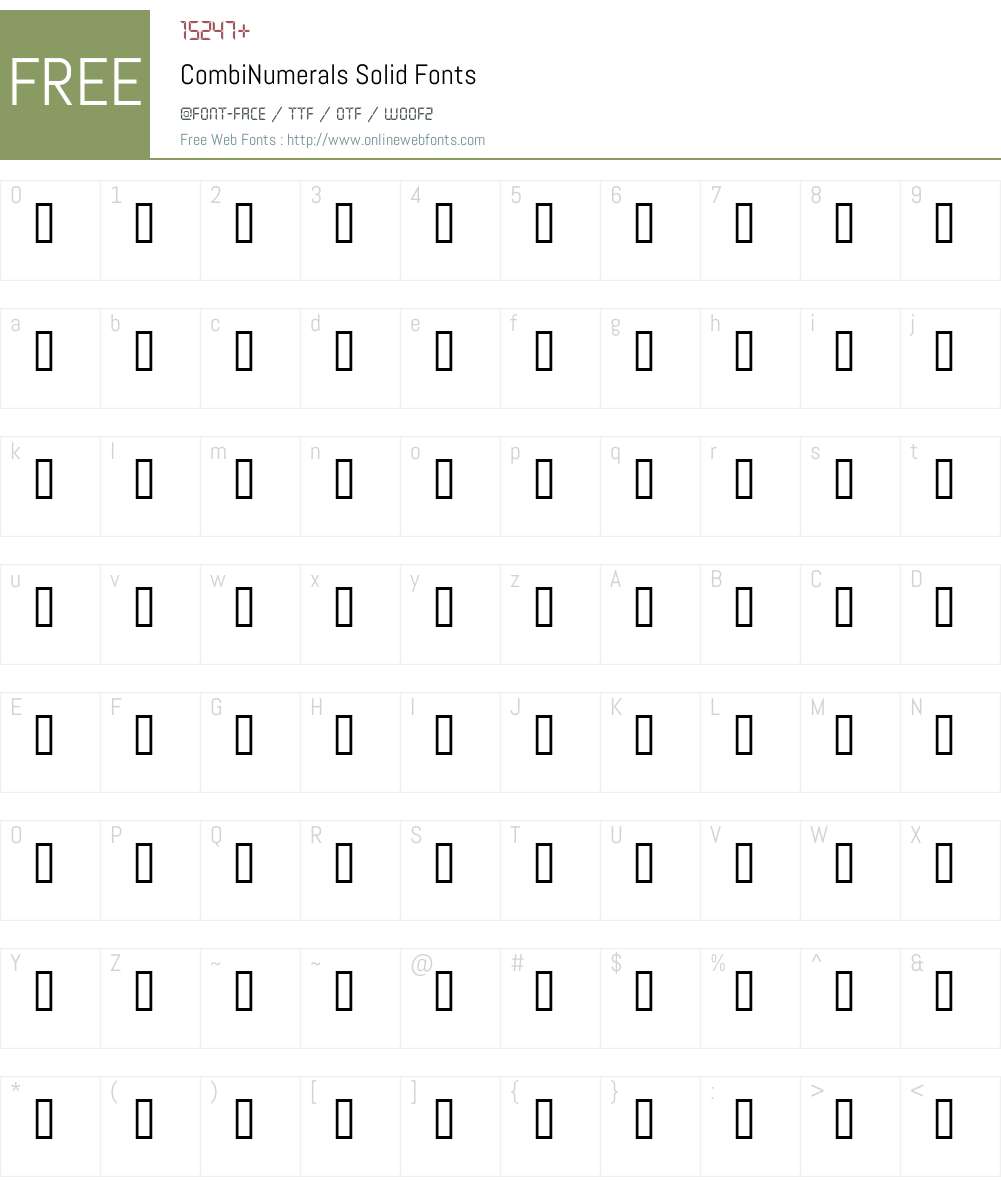 CombiNumerals Font Screenshots