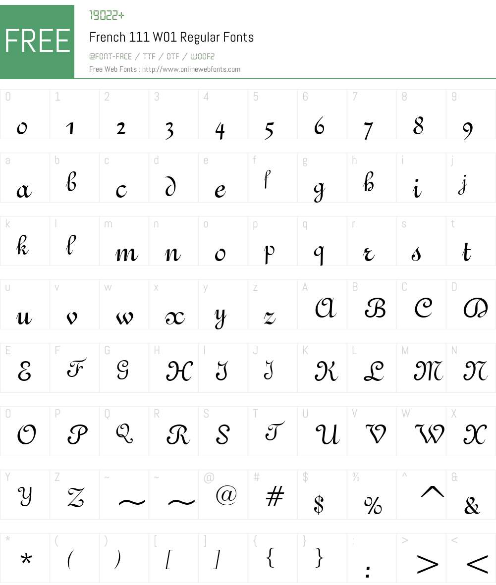 French111W01-Regular Font Screenshots