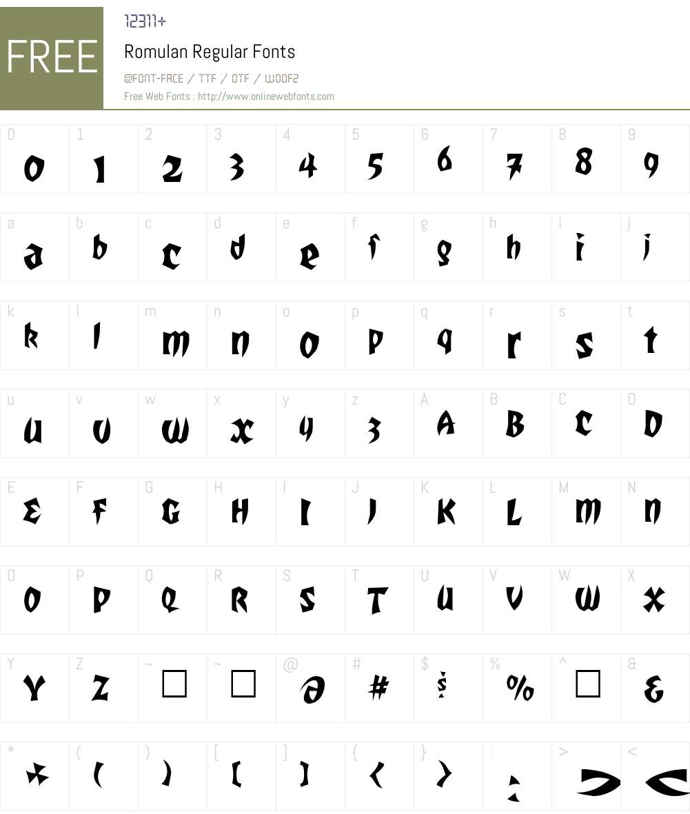 Romulan Font Screenshots