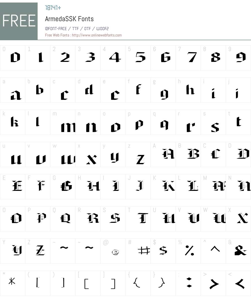 ArmedaSSK Font Screenshots