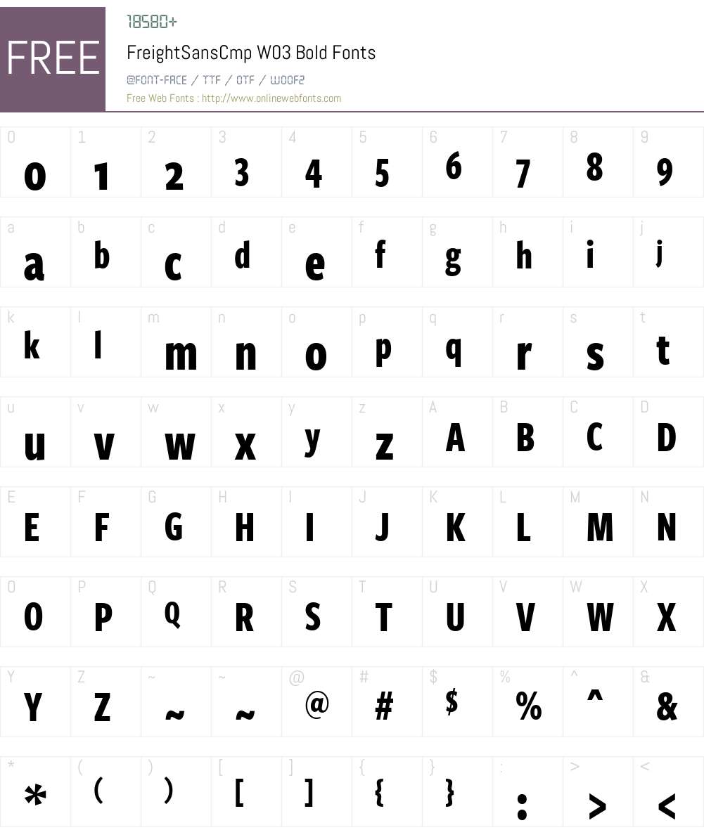 Freight Sans Compressed Font Screenshots