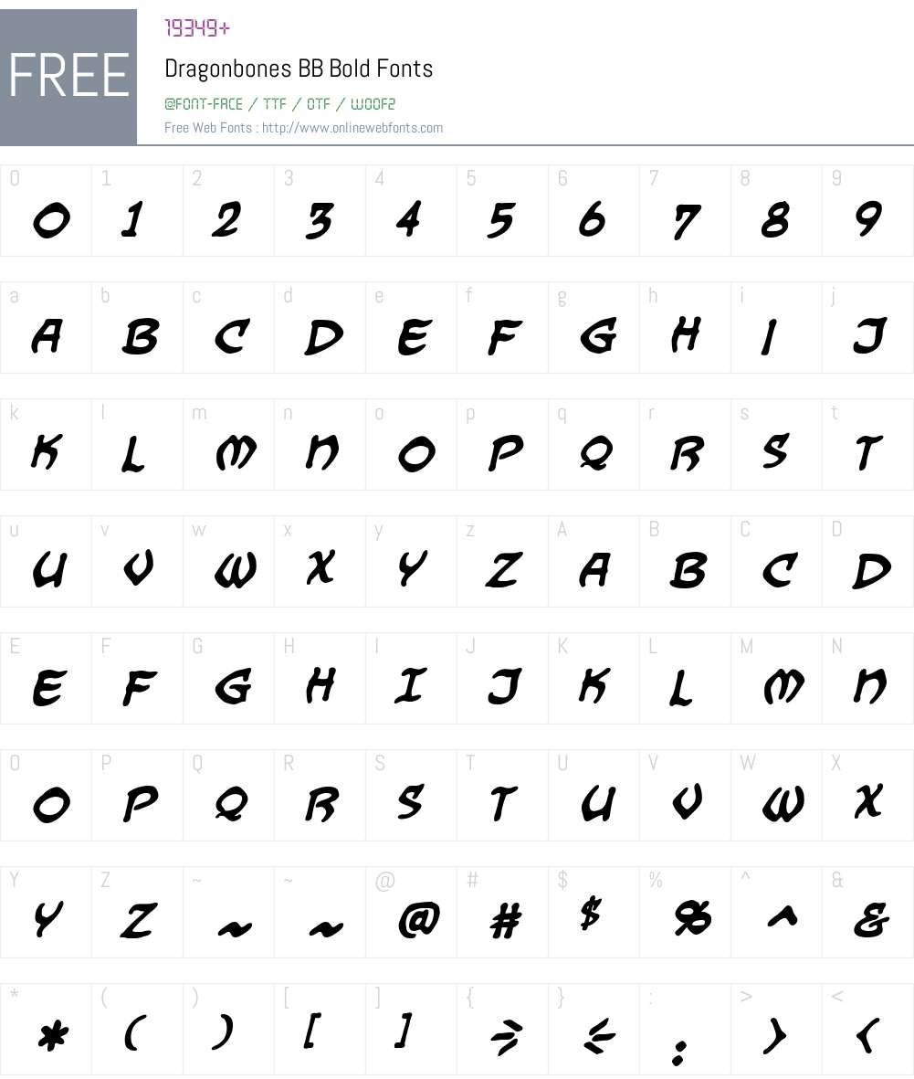 Dragonbones BB Font Screenshots