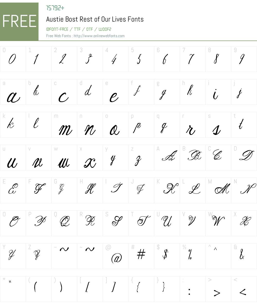 Austie Bost Rest of Our Lives Font Screenshots