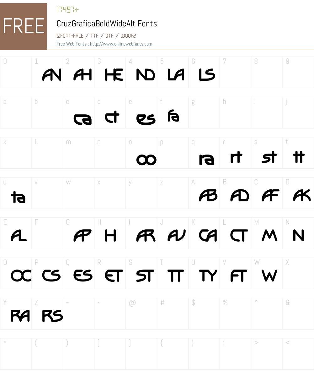 CruzGraficaW90-WideBdAlt Font Screenshots