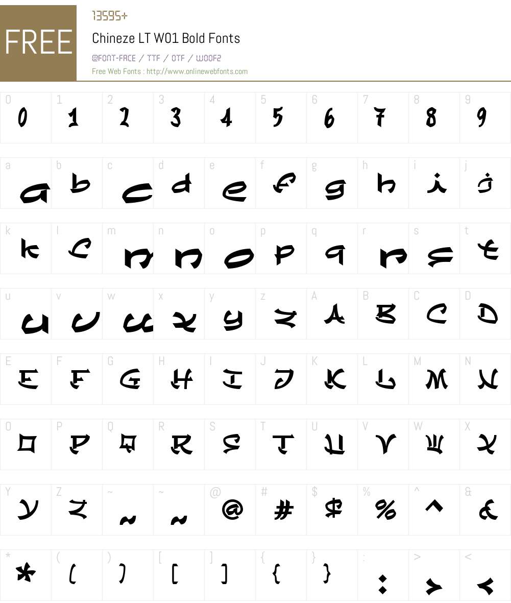 ChinezeLTW01-Bold Font Screenshots