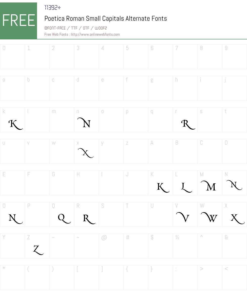 Poetica Font Screenshots