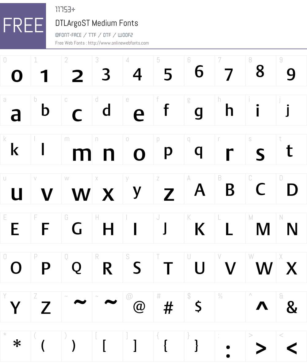 DTL Argo Font Screenshots