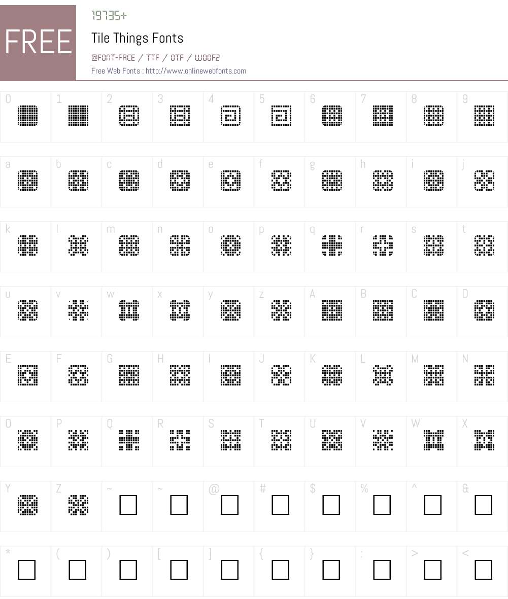 Tile Things Font Screenshots