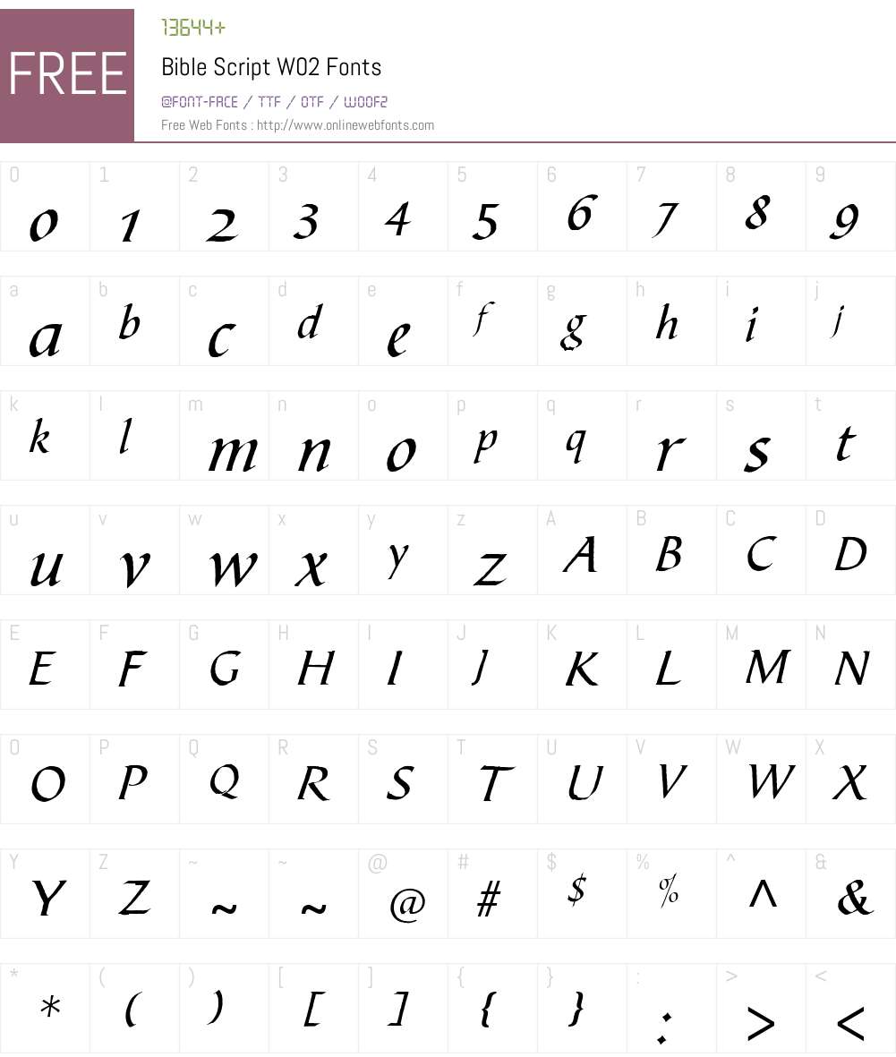 Bible Script Font Screenshots