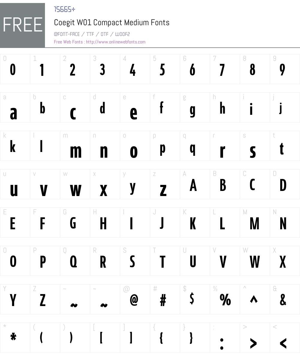 CoegitW01-CompactMedium Font Screenshots