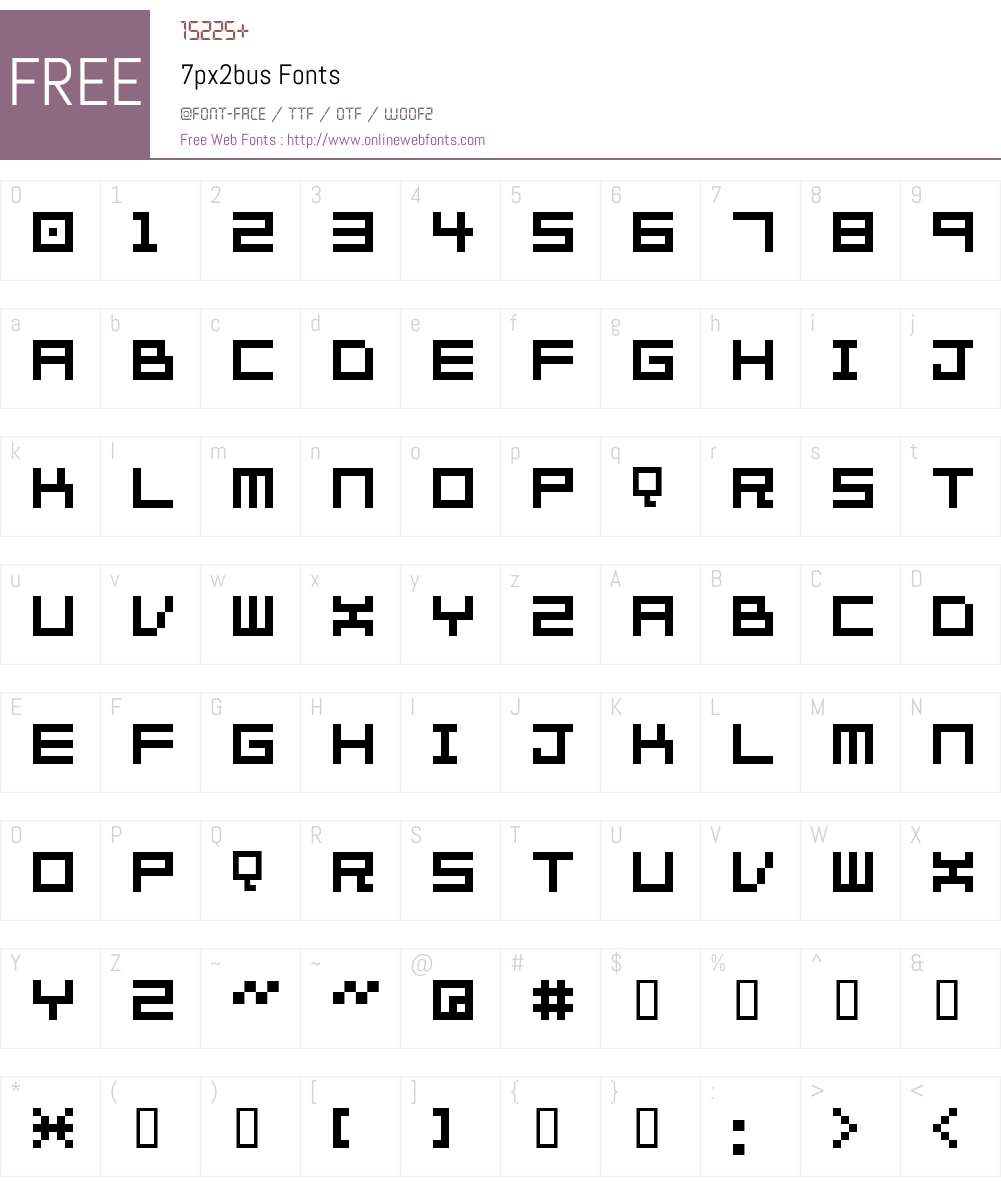7px2bus Font Screenshots