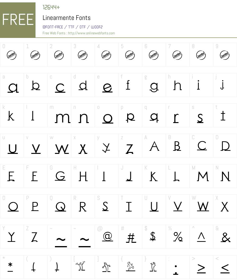 Linearmente Font Screenshots