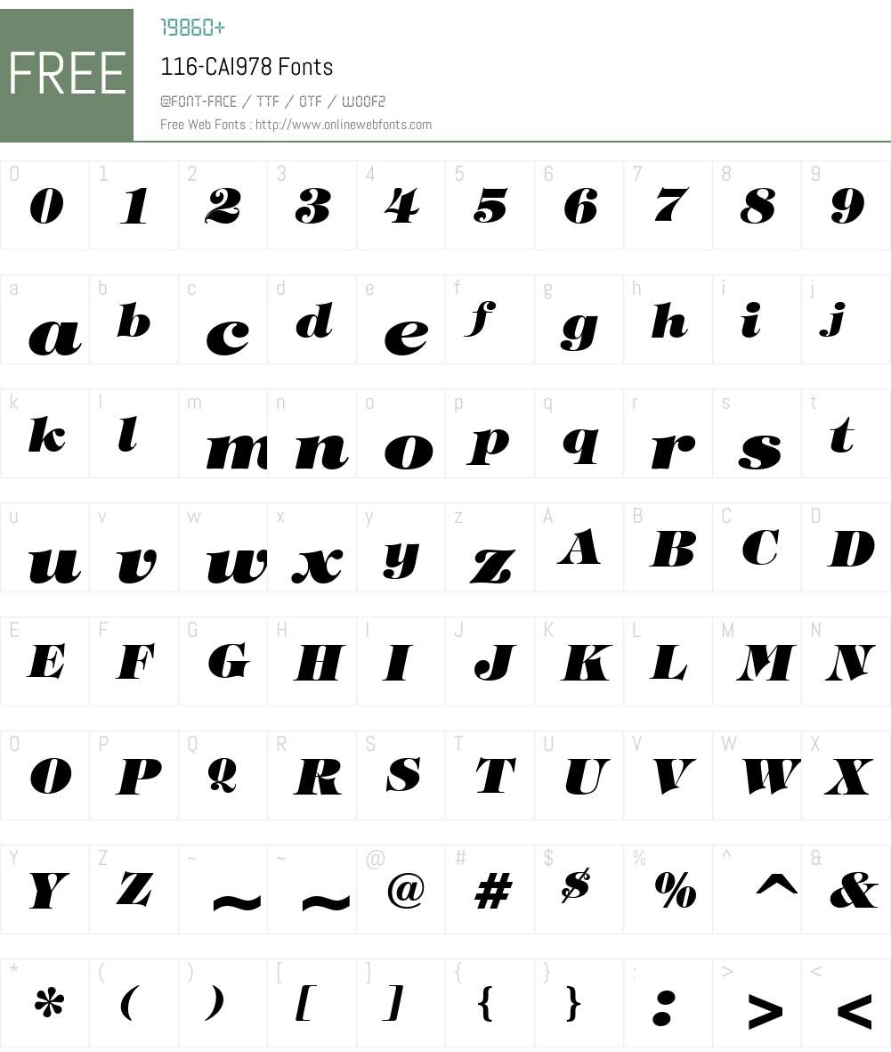 116-CAI978 Font Screenshots