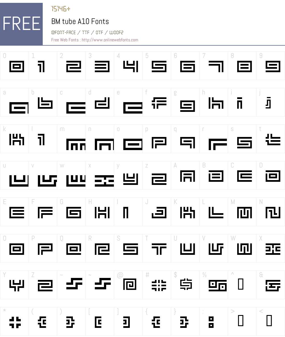 BM tube Font Screenshots