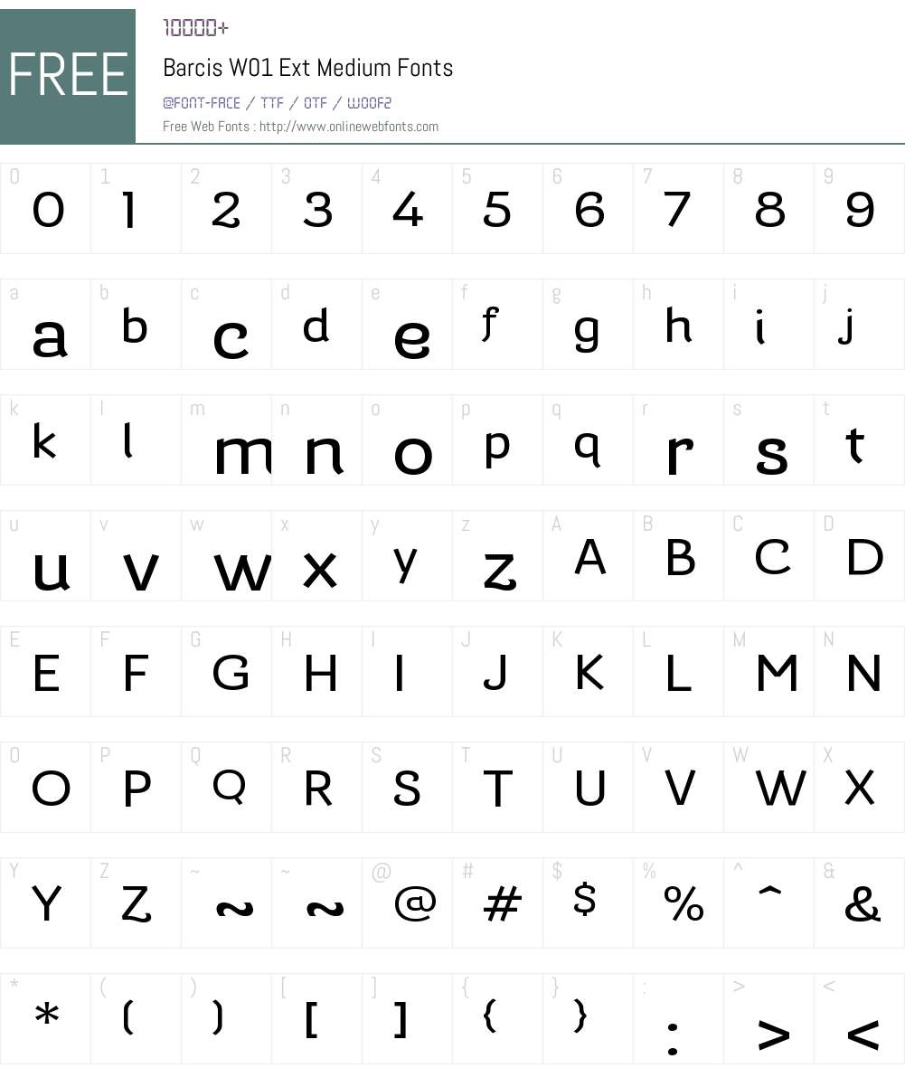 BarcisW01-ExtMedium Font Screenshots