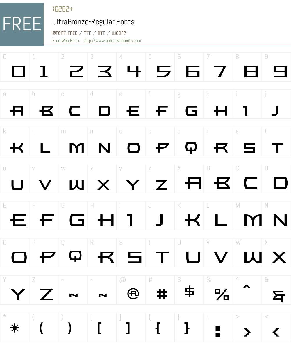 UltraBronzo Font Screenshots