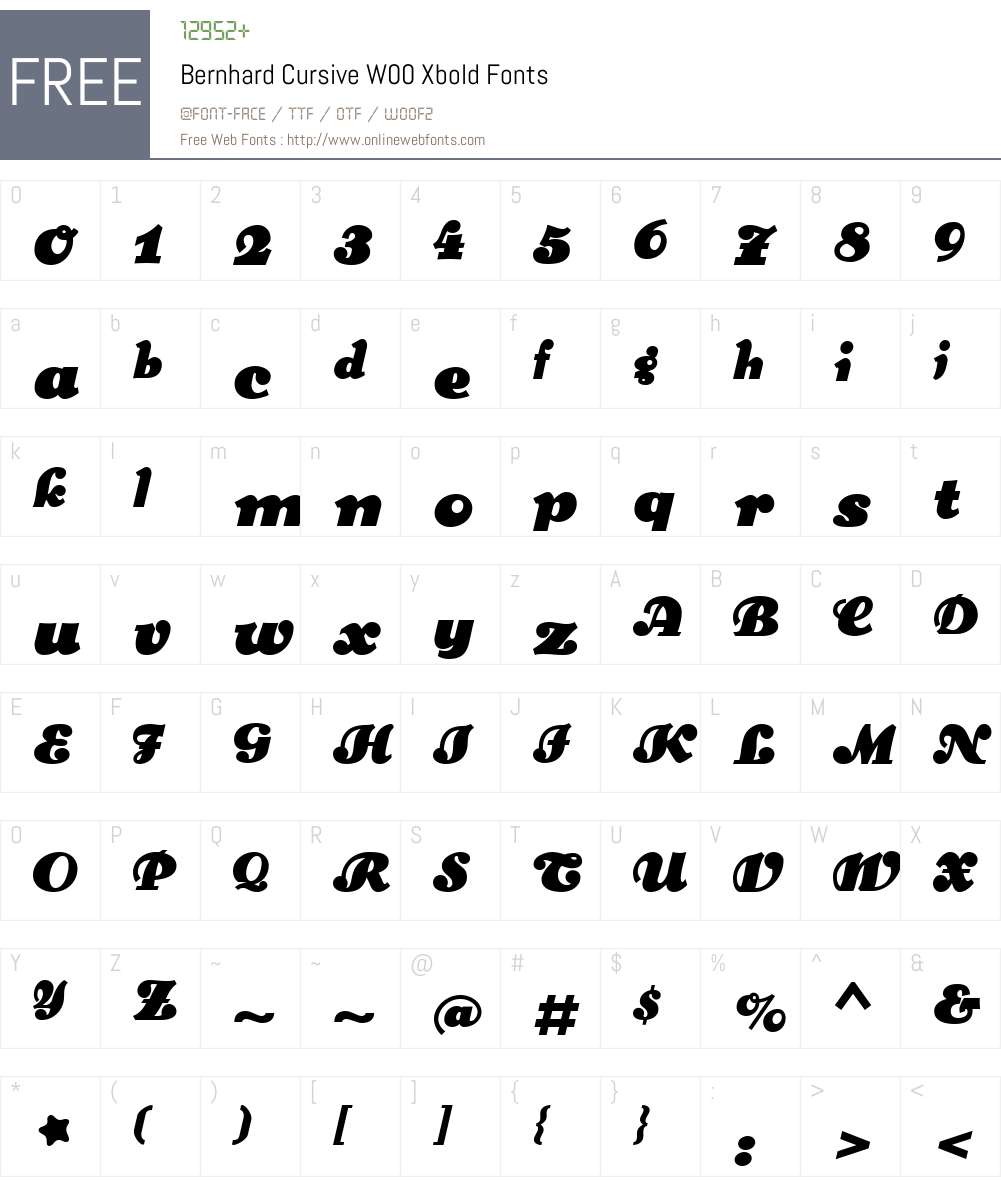 BernhardCursiveW00-Xbold Font Screenshots