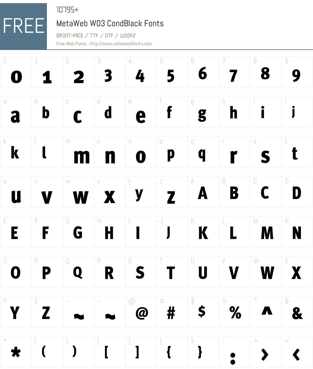 MetaWebW03-CondBlack Font Screenshots