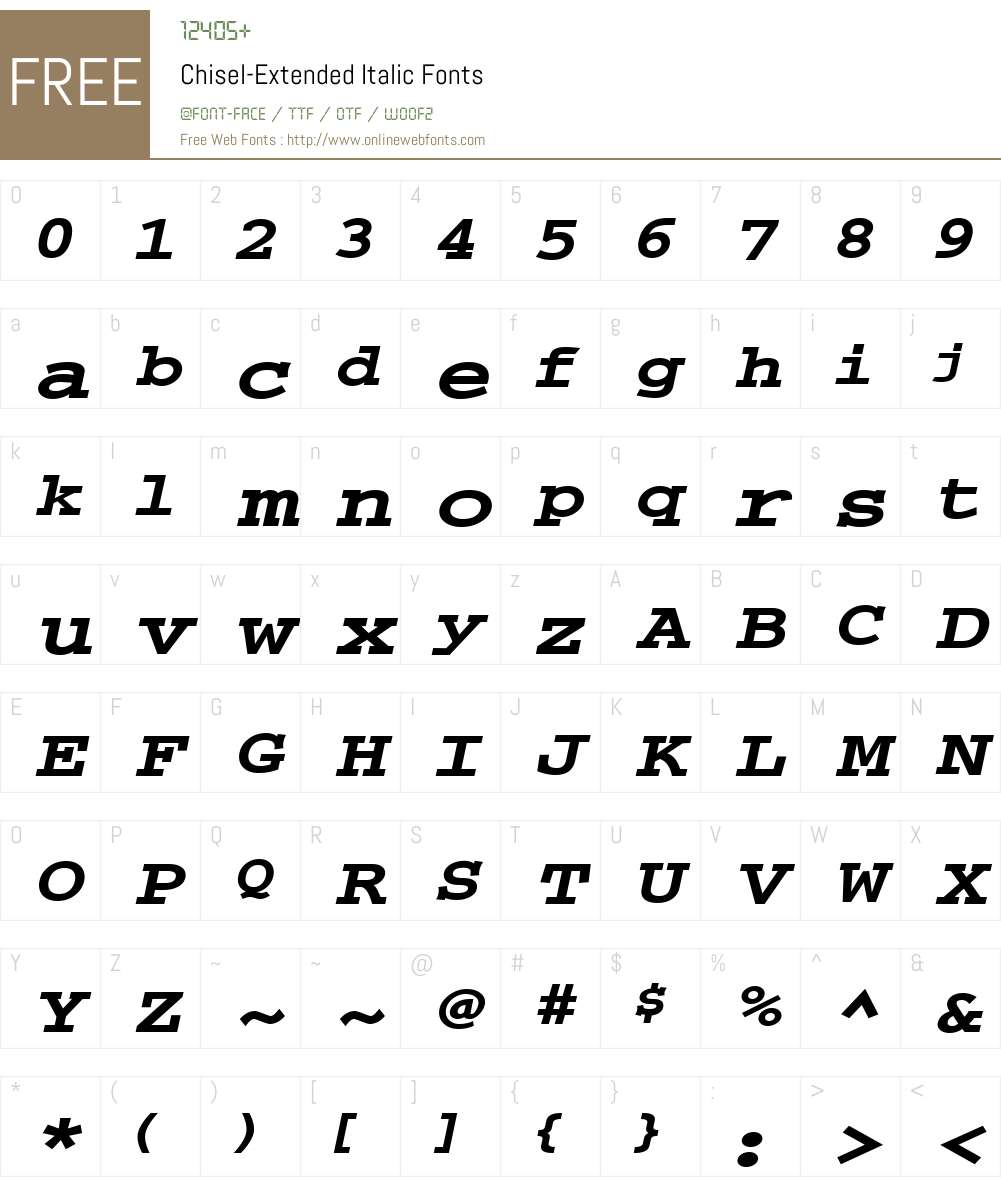 Chisel-Extended Font Screenshots