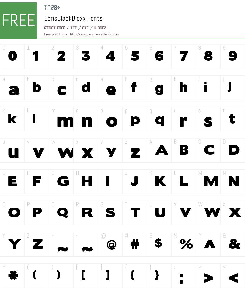 BorisBlackBloxx Font Screenshots