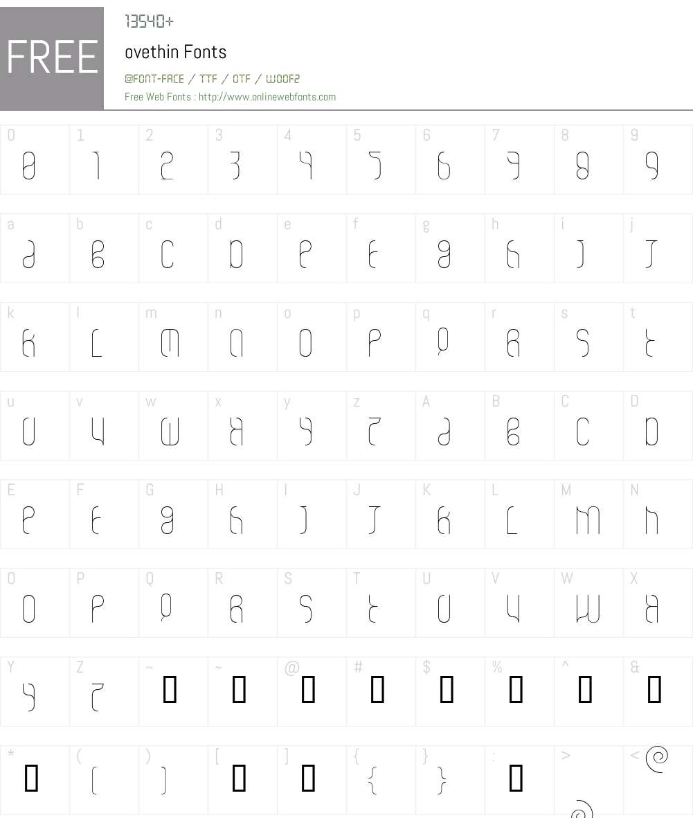 ovethin Font Screenshots