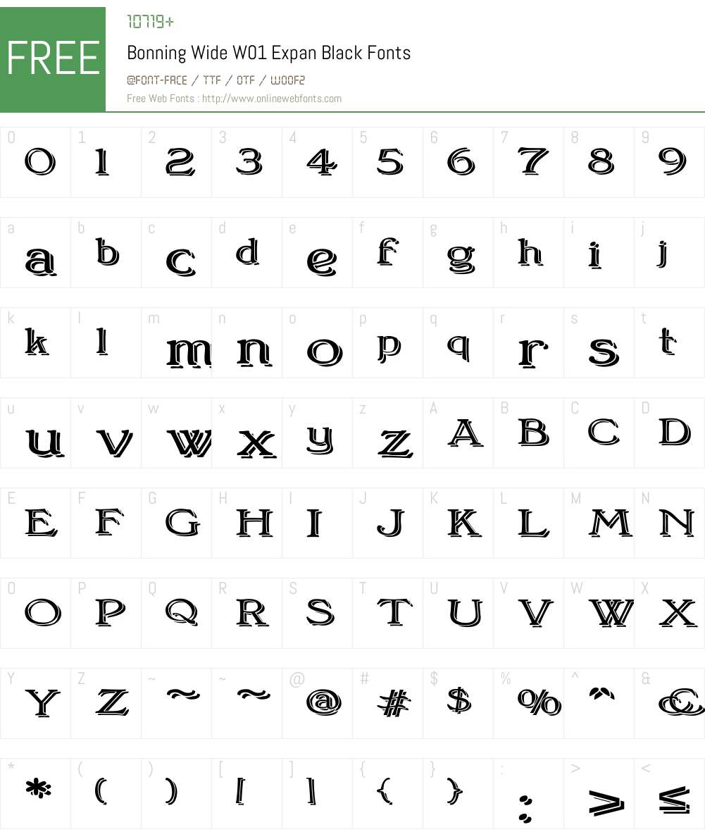 BonningWideW01-ExpanBlack Font Screenshots