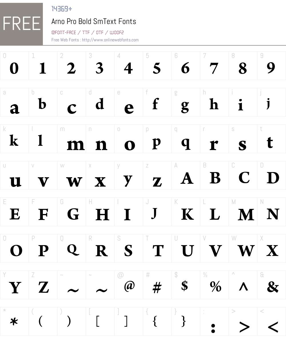 Arno Pro Font Screenshots
