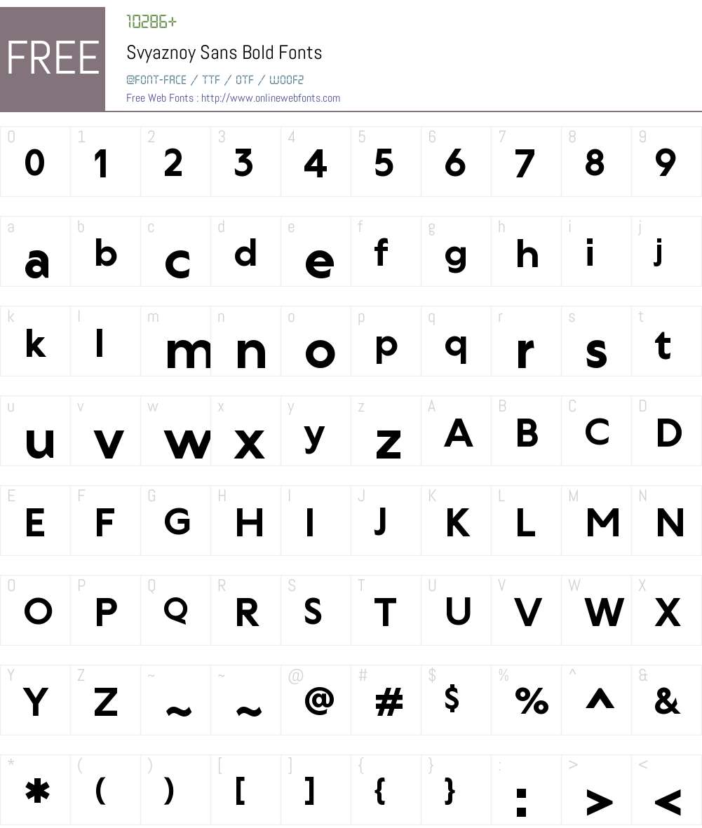 Svyaznoy Sans Font Screenshots