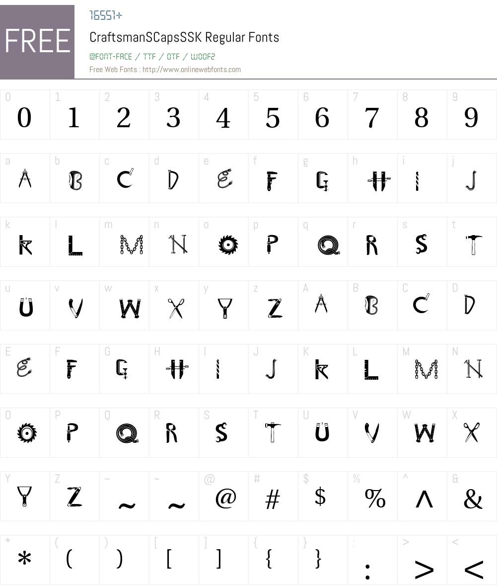 CraftsmanSCapsSSK Font Screenshots