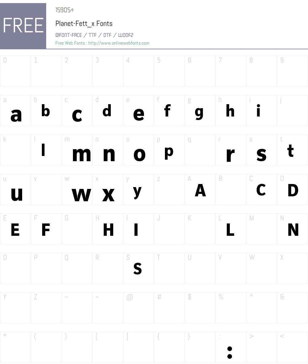 Planet-Fett_x Font Screenshots