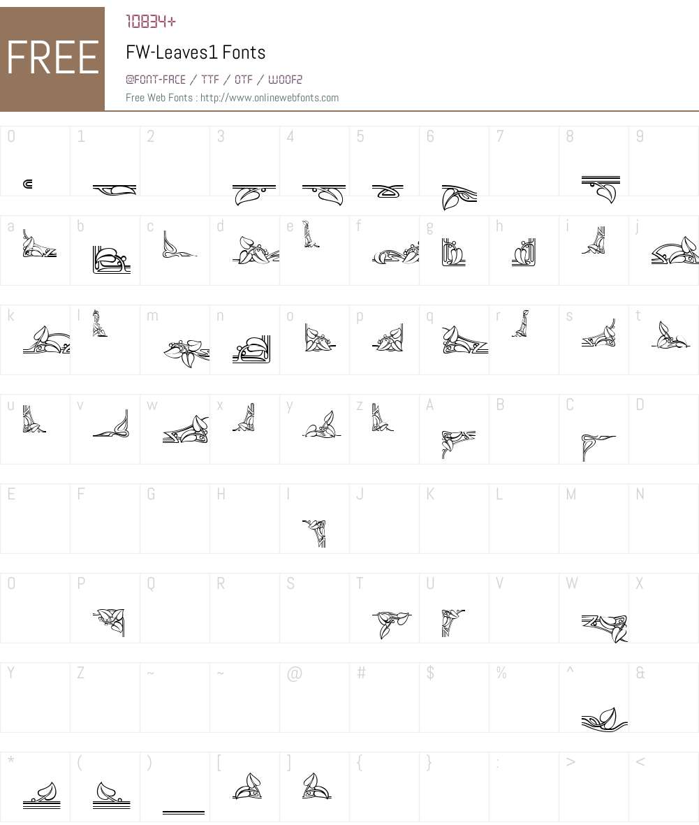 FW-Leaves1 Font Screenshots