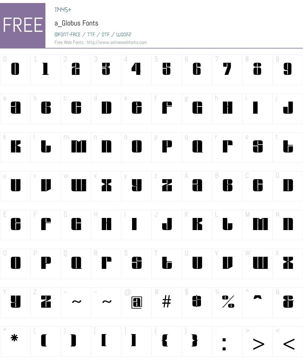 a_Globus Font Screenshots
