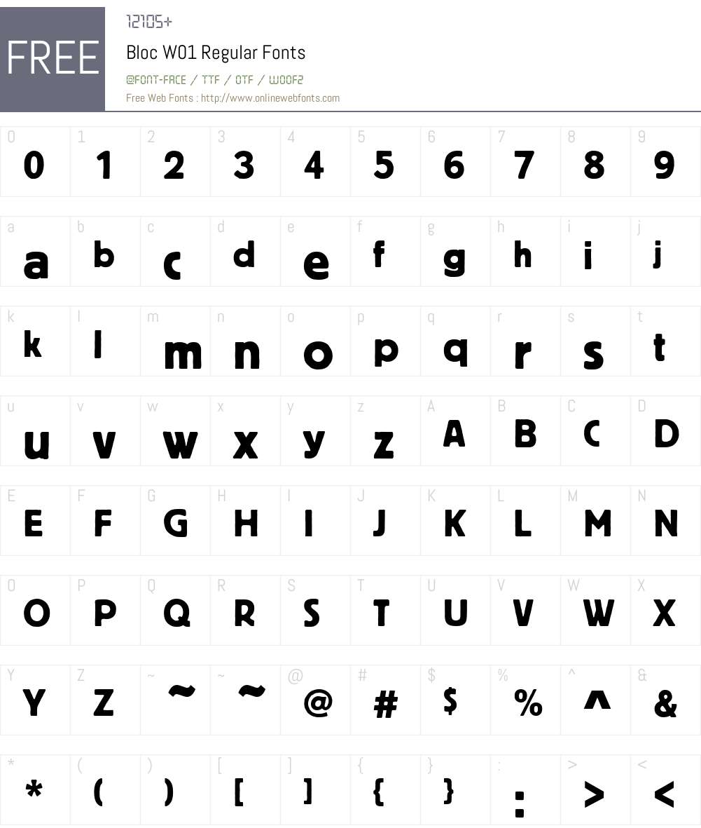 BlocW01-Regular Font Screenshots