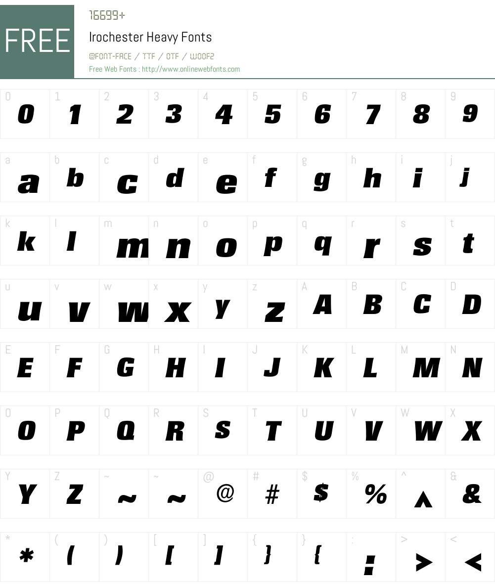 Irochester Font Screenshots