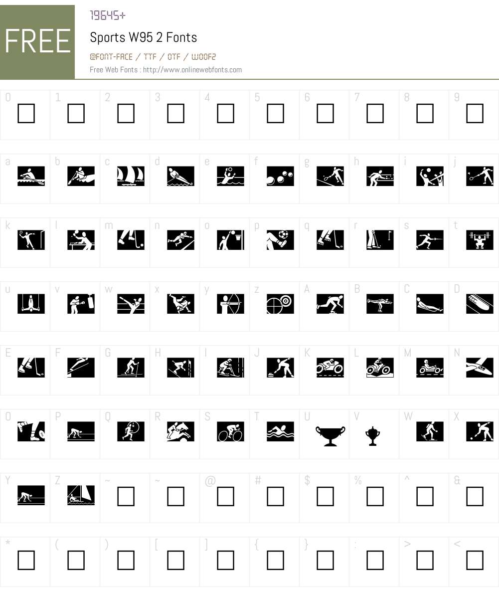 SportsW95-Two Font Screenshots
