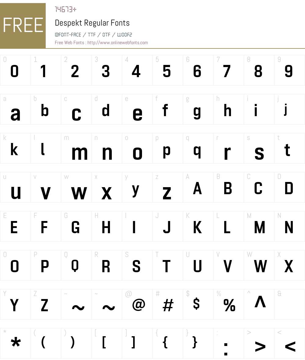 Despekt Font Screenshots