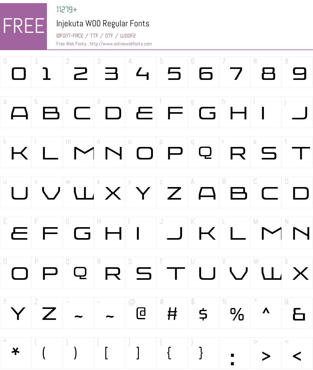 InjekutaW00-Regular Font Screenshots