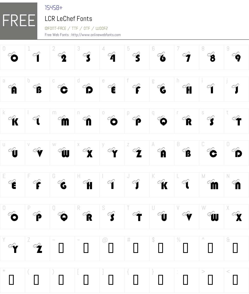 LCR LeChef Font Screenshots